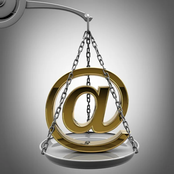 Scale with golden mail symbol — Stock Photo, Image