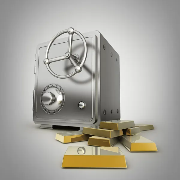 Safe with gold — Stock Photo, Image