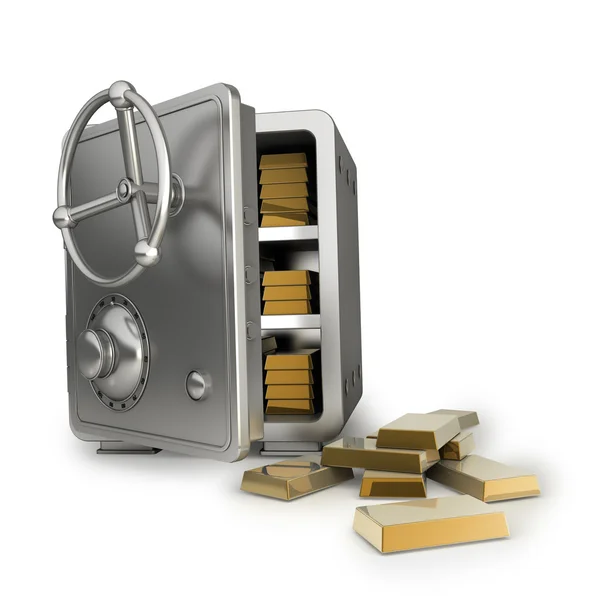 Safe mit Gold — Stockfoto