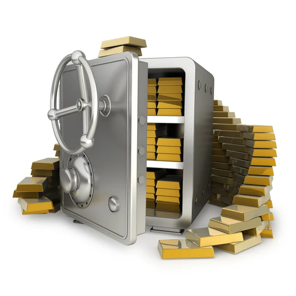 Safe mit Gold — Stockfoto