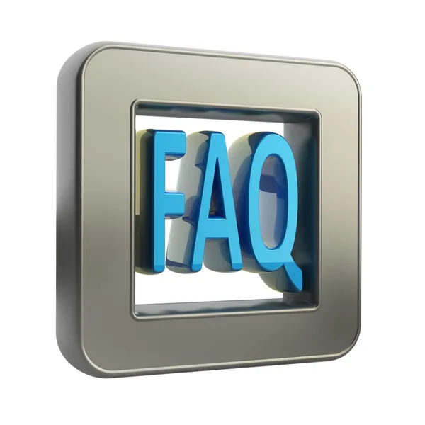 3D button icon with FAQ symbol — Stock Photo, Image