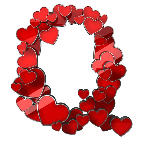 Alphabet of hearts — Stock Photo, Image
