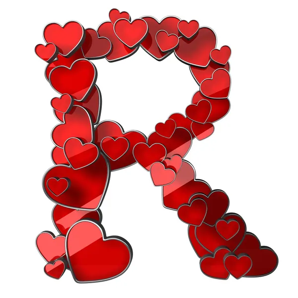 Alphabet of hearts Royalty Free Stock Images