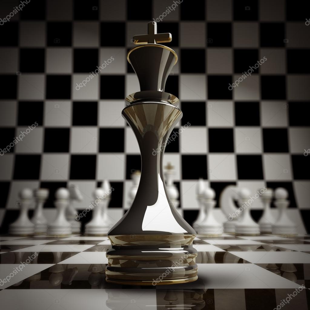 Closeup Preto xadrez rei fundo 3d ilustração . fotos, imagens de © ADDRicky  #20323487