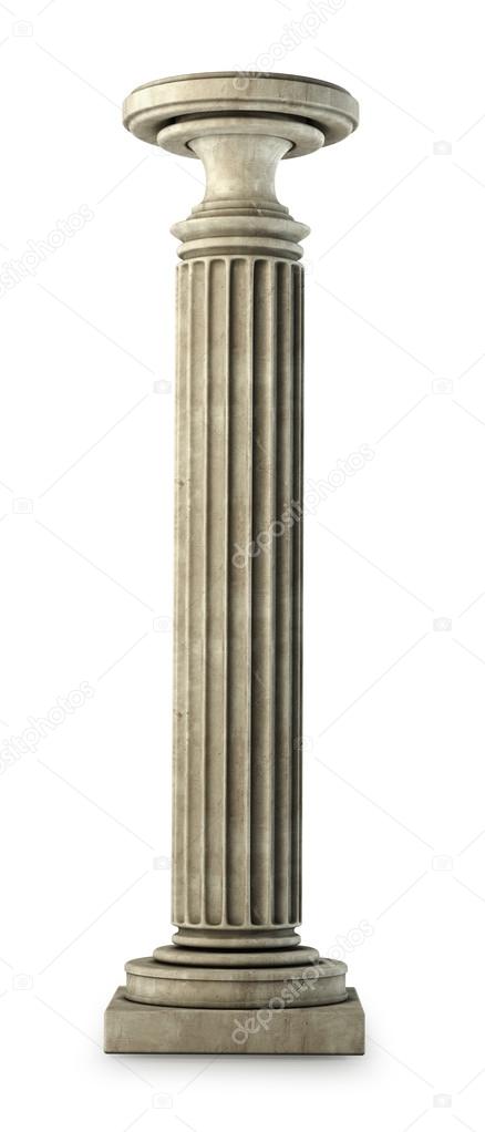 Classic Marble Column on white.
