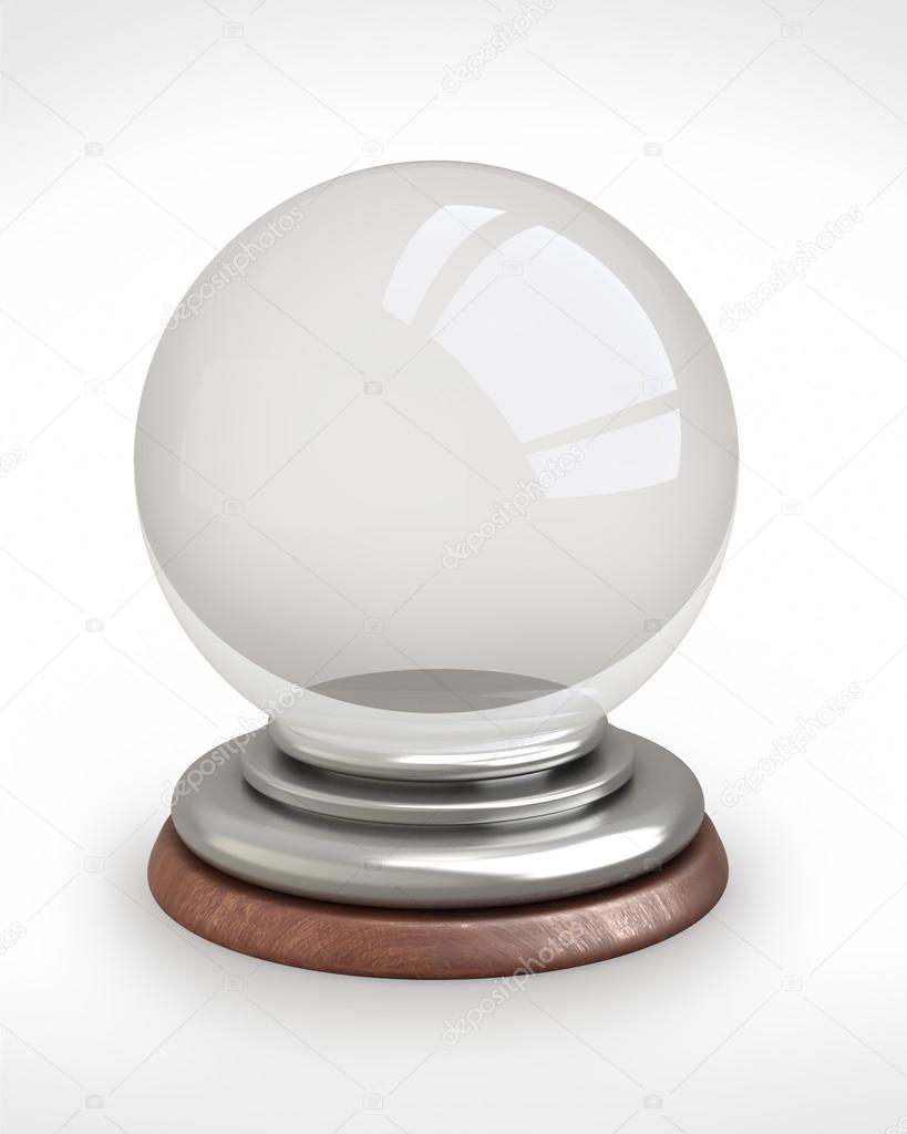 Empty crystal ball High resolution 3D