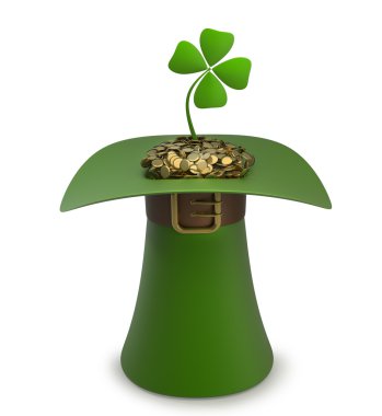 Altın ve yonca ile şapka