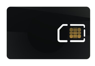 wihte arka plan üzerinde yüksek çözünürlüklü izole boş SIM kartı 3d