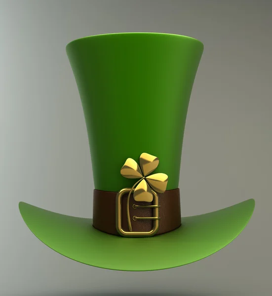 Hat with gold and clovers — Stock Photo, Image