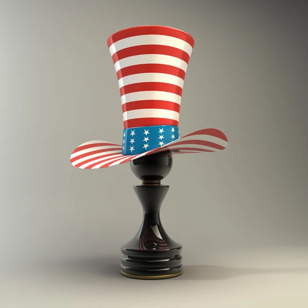 Pawn in a TOP hat of usa — Stock Photo, Image