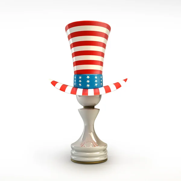 Pawn in a TOP hat of usa — Stock Photo, Image