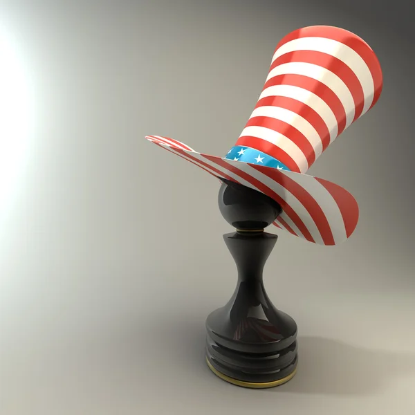 Pawn in a TOP hat of usa — Stock Photo, Image