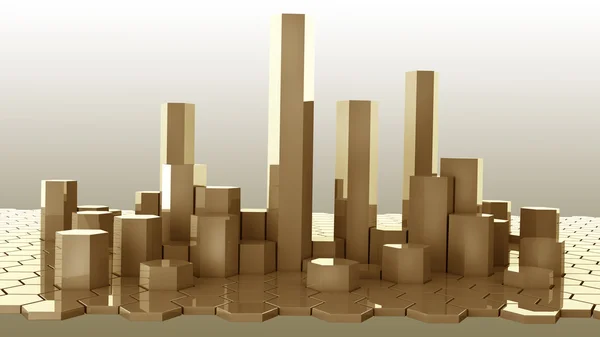 Guld honeycomb abstrakt struktur bakgrund 3d illustration. hög upplösning — Stockfoto
