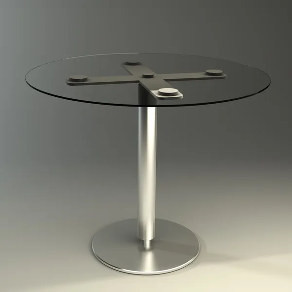 Дерев'яний стіл зі склом — стокове фото
