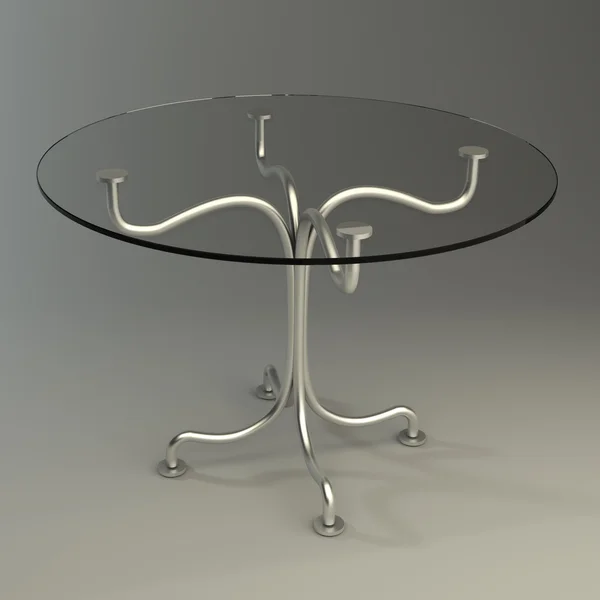 Деревянный стол со стеклом — стоковое фото