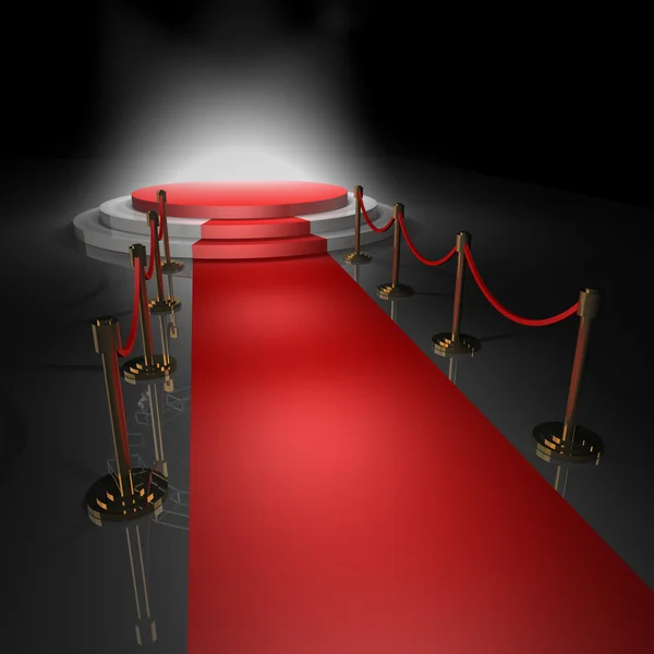 Palco con tappeto rosso — Foto Stock