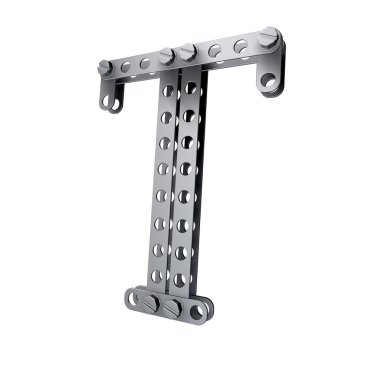 Perçinler ve vidalar ile metalik mektup (T)