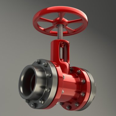 kırmızı bir vana ile boru