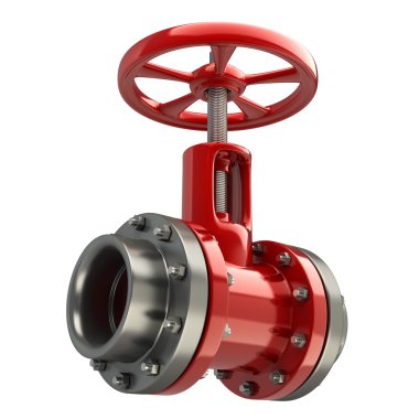 kırmızı bir vana ile boru