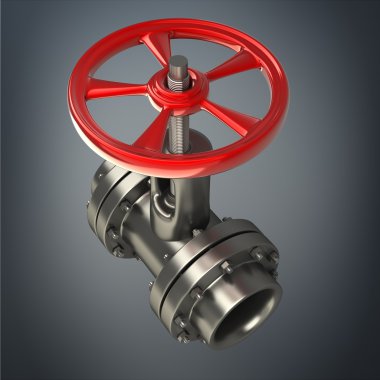 kırmızı bir vana ile boru