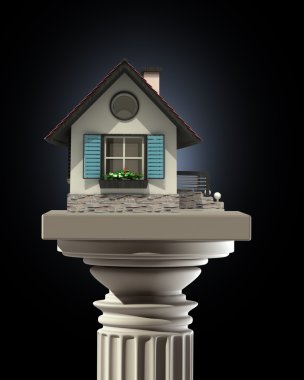 sütun ayaklı bir ev