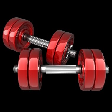 dumbell kırmızı. yüksek çözünürlükte 3d render