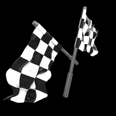 İki çapraz kareli bayrak.