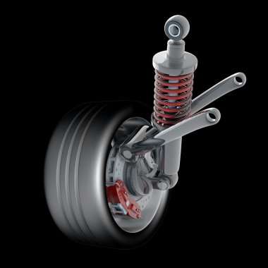 tekerlek, darbe emici ve fren balataları