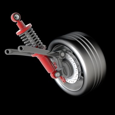 tekerlek, darbe emici ve fren balataları