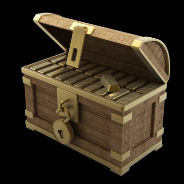altın antika ahşap sandık