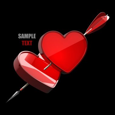 iki kalp bir ok yüksek çözünürlük ile deldi