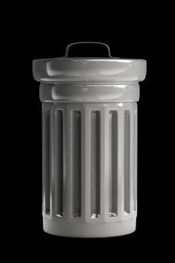 Çelik çöp kutusu 3d yüksek çözünürlükte render
