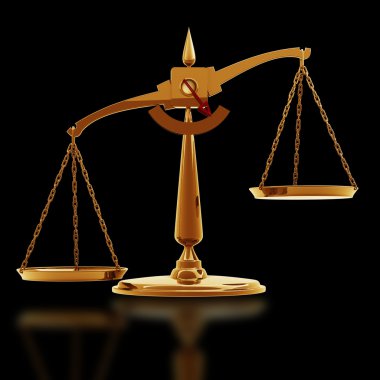 siyah bir zemin üzerine altın ölçeği