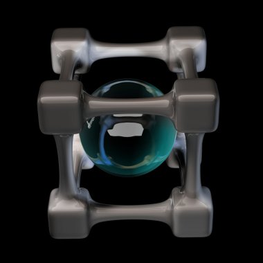 3D render gümüş parlak molekül yapısı yüksek çözünürlüklü