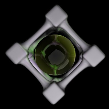 3D render gümüş parlak molekül yapısı yüksek çözünürlüklü