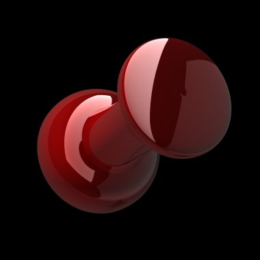 Red office pushpin or thumbtack