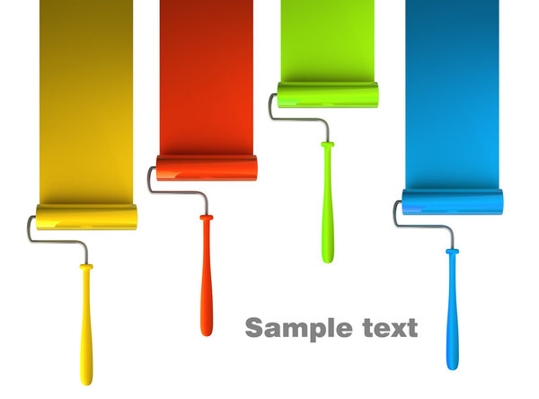 Краска ролик нарисовать палитру
