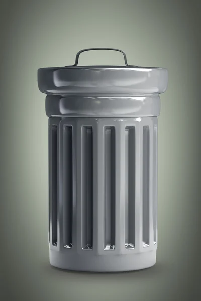 Lata de lixo de aço — Fotografia de Stock