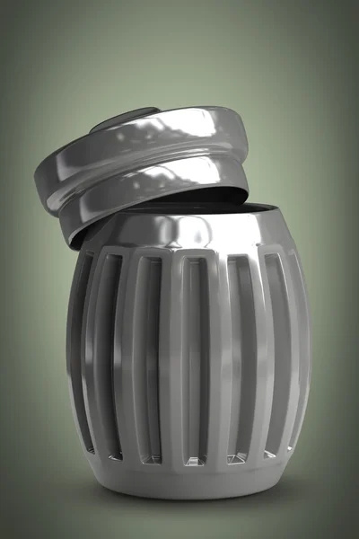 Steel trash can — Stock Photo, Image