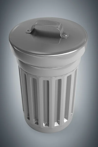 Steel trash can — Stock Photo, Image