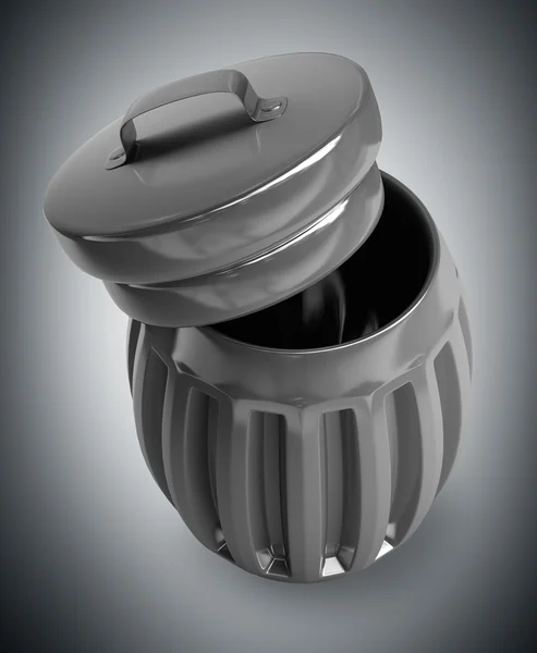 Steel trash can — Stock Photo, Image