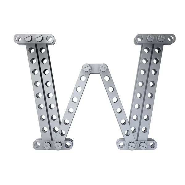 Metalliska brev (W) — Stockfoto