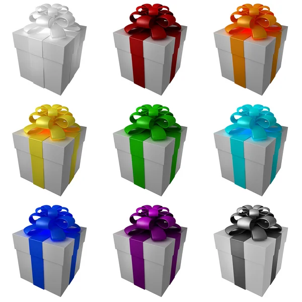 White gift boxes — Stock Photo, Image