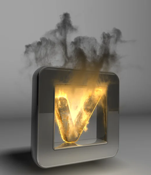 Flaming symboolpictogram teek — Stockfoto