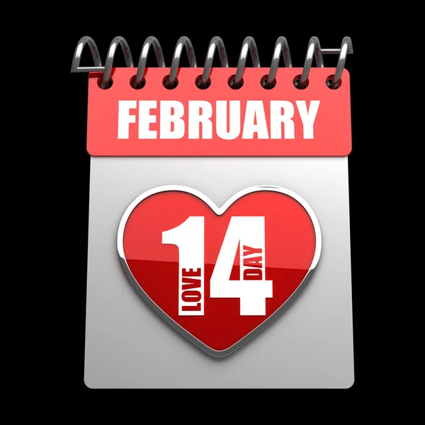 Calendar february 14 — Stock Photo, Image