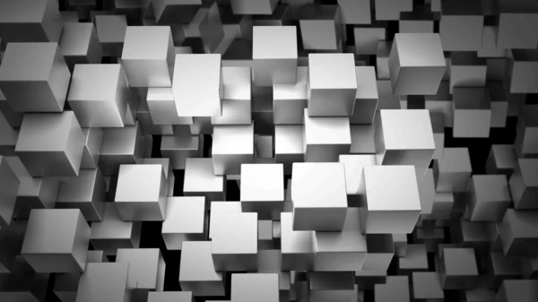 Cubos metálicos blancos lisos abstractos — Foto de Stock