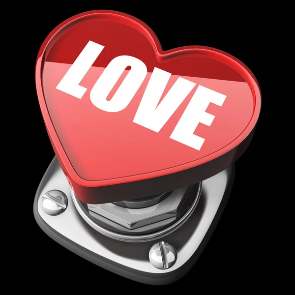 Miłość przycisk serce. — Zdjęcie stockowe