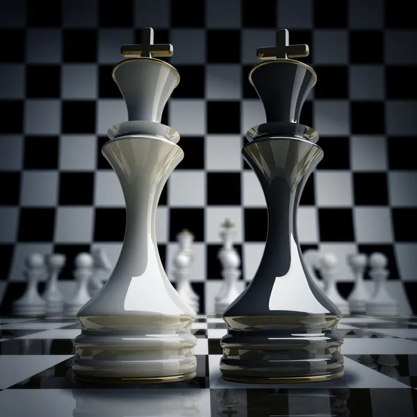 Black vs wihte chess king — Stock Photo, Image