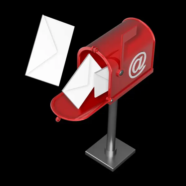 Skrzynki pocztowej z latania litery zaszyfrowany — Zdjęcie stockowe
