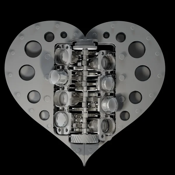 Mechanical heart V8 — Stock Photo, Image